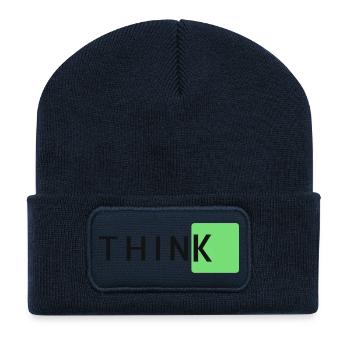 ThinkK Green Block Typo - Recycled Patch Beanie - french navy - Front