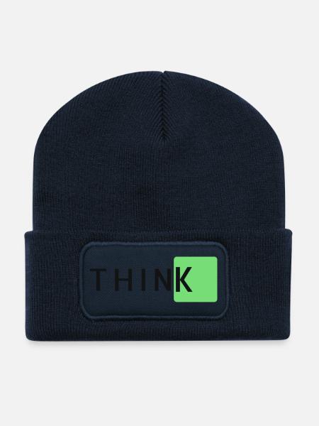 ThinkK Green Block Typo - Recycled Patch Beanie - french navy