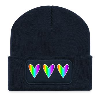MOM. MOTHER's DAY. HAPPY MOTHER'S DAY. HEART - Recycled Patch Beanie - french navy - Front