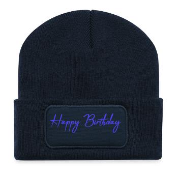 ALLES GUTE ZUM GEBURTSTAG. ALLES GUTE ZUM GEBURTSTAG. JAHRESTAG. - Recycelte Patch Beanie - French Navy - Vorne