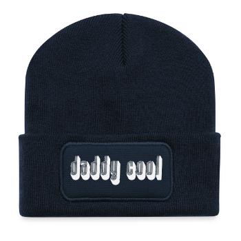 Papa Cool - Beanie recyclé à patch - bleu marine - Devant