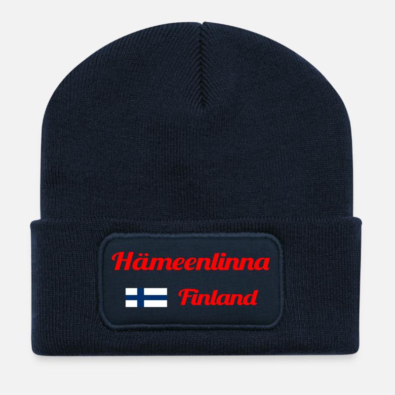 Hämeenlinna Finland- Stylish prints - Recycled Patch Beanie - french navy