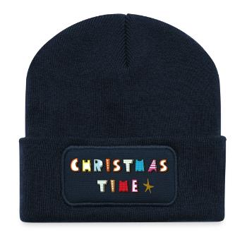 Christmas Time - Recycelte Patch Beanie - French Navy - Vorne