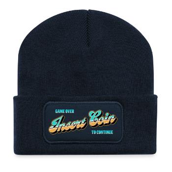 Insert Coin Arcade Nostalgie - Recycelte Patch Beanie - French Navy - Vorne