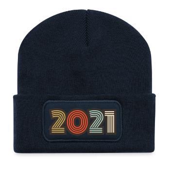 2021 Retro Jahrgang - Recycelte Patch Beanie - French Navy - Vorne
