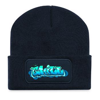 CHILL Graffiti Style – Cool & Urban - Beanie recyclé à patch - bleu marine - Devant