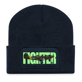 Fighter P-39 Airacobra - Recycled Patch Beanie - french navy - Front