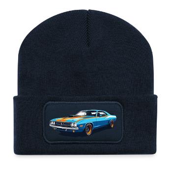 1971 Muscle Car – Gulf Racing Hommage - Recycelte Patch Beanie - French Navy - Vorne