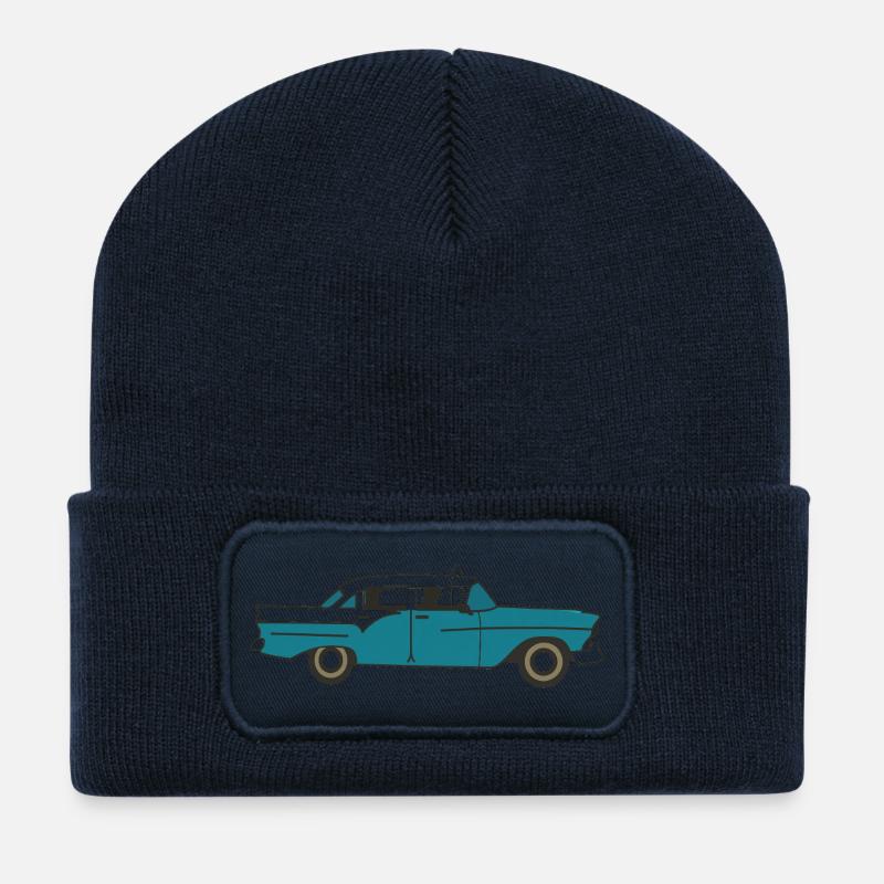 Kubanisches Oldtimer-Auto - Recycelte Patch Beanie - French Navy