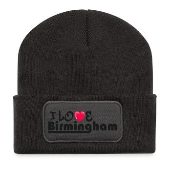 Love Birmingham Heart Graphic Design - Recycled Patch Beanie - dark grey - Front