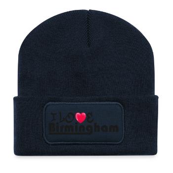 Liebe Birmingham Heart Grafikdesign - Recycelte Patch Beanie - French Navy - Vorne
