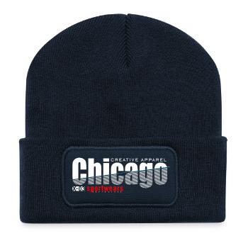 Design sport dynamique avec netteté moderne - Beanie recyclé à patch - bleu marine - Devant
