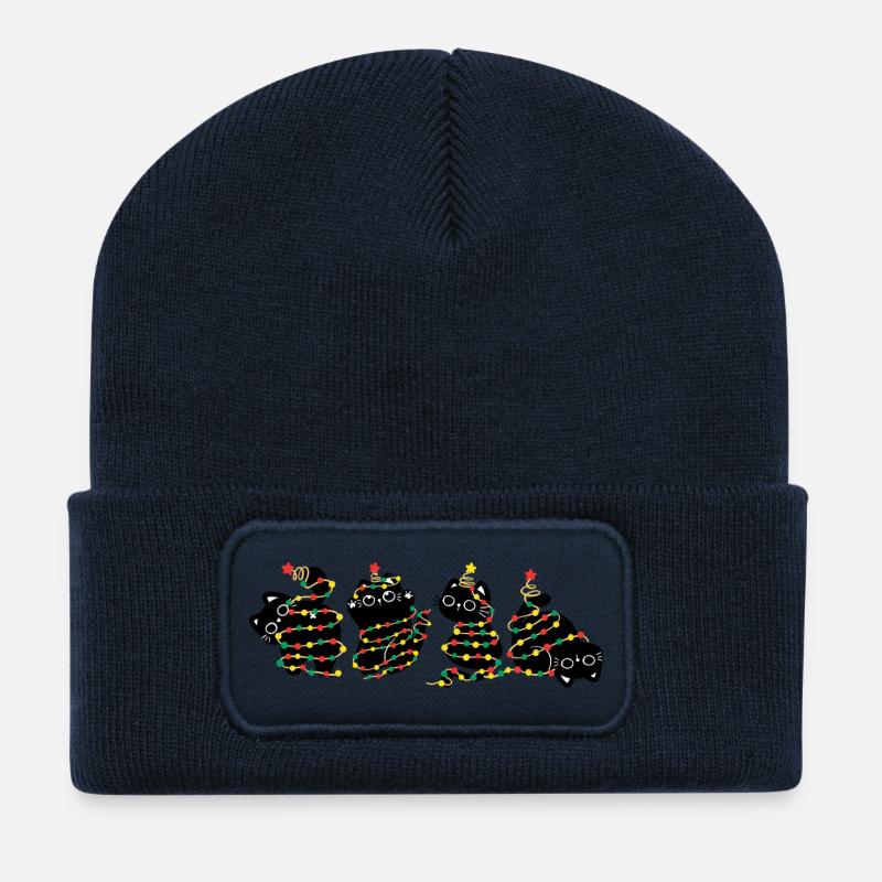  cat in christmas - Recycled Patch Beanie - french navy
