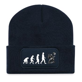 Bigfoot Sasquatch Hide And Seek Sprüche - Recycelte Patch Beanie - French Navy - Vorne