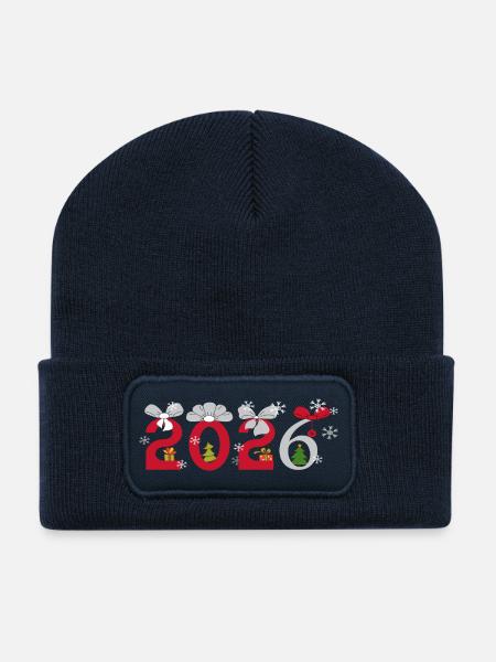 Neujahr 2026 - Recycelte Patch Beanie - French Navy