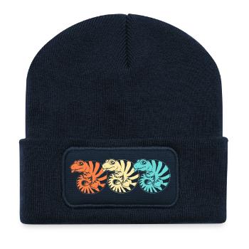 Langue bleue lézard - Beanie recyclé à patch - bleu marine - Devant
