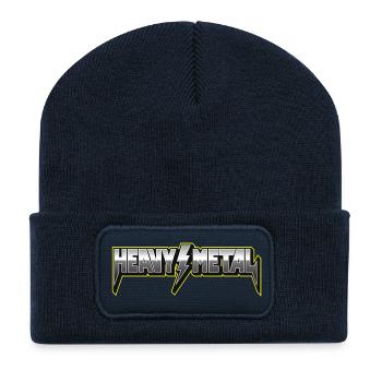 Heavy Metal 3D Type Logo with Lightning - Recycled Patch Beanie - french navy - Front