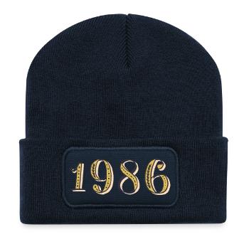 1986 Vintage 1986 Birthday Gift - Recycled Patch Beanie - french navy - Front