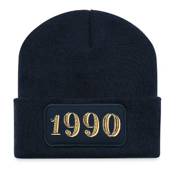 Geburtstagsgeschenk 1990 Vintage 1990 - Recycelte Patch Beanie - French Navy - Vorne