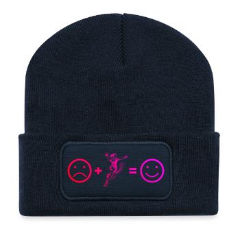 Coole Handball Inspiration fuer Frauen - Recycelte Patch Beanie - French Navy - Vorne
