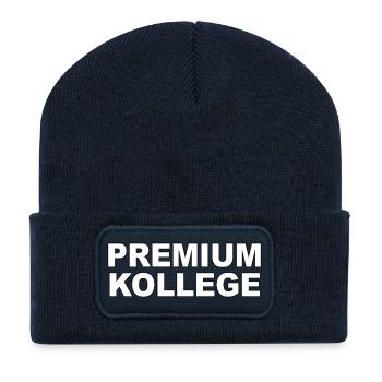 Premium Kollege - Lustiger Spruch - Recycelte Patch Beanie - French Navy - Vorne