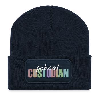 Caretaker of the school - Recycled Patch Beanie - french navy - Front