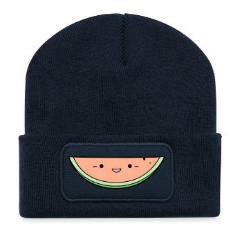 Kawaii Melon Slice - Recycled Patch Beanie - french navy - Front