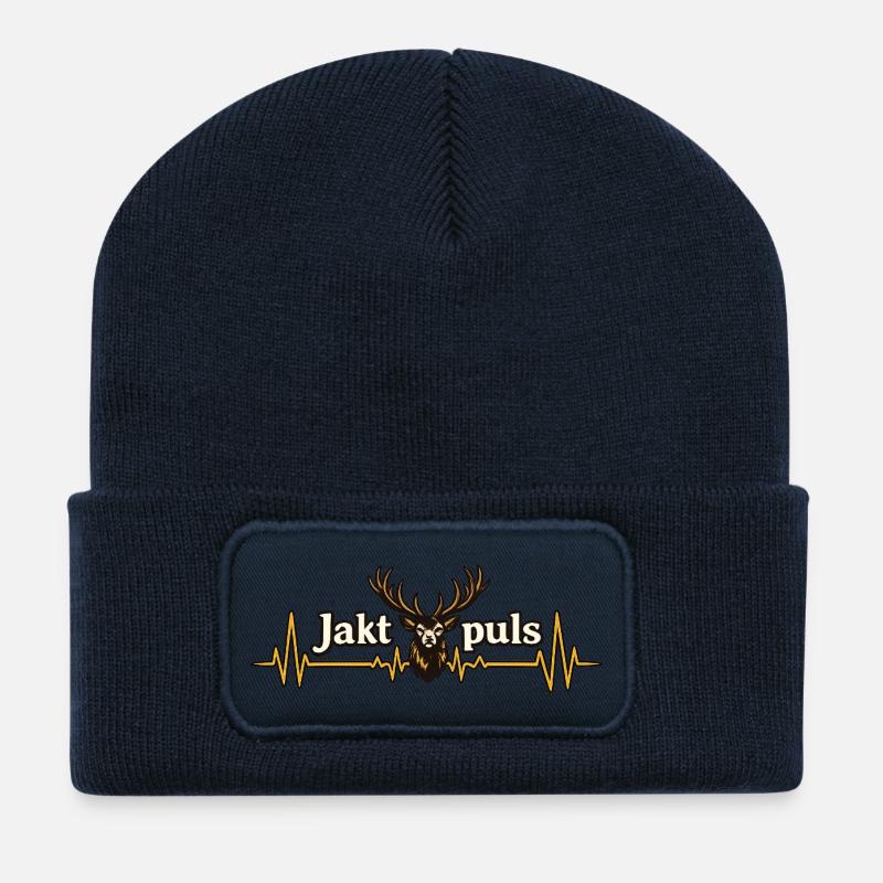 Jagdpuls Herz - Recycelte Patch Beanie - French Navy