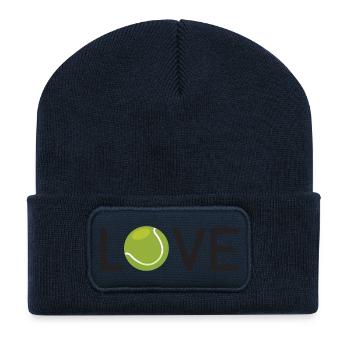 Amateur de tennis - Beanie recyclé à patch - bleu marine - Devant