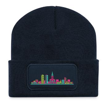 Lodz City Skyline Manufaktura Modern Art - Recycled Patch Beanie - french navy - Front