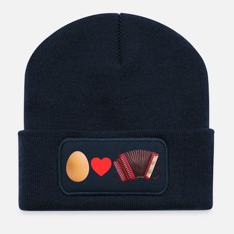 Ei love Quetschn - Recycelte Patch Beanie - French Navy