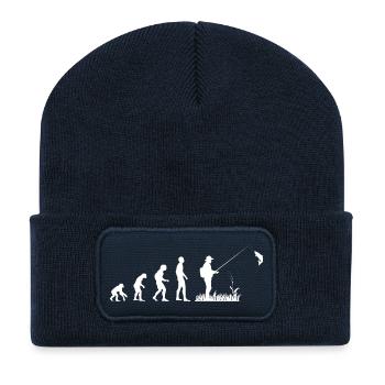 fischer_angler_fischen_angeln_fish_shirt_gift_E - Recycelte Patch Beanie - French Navy - Vorne