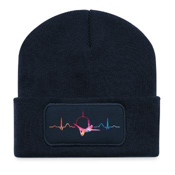 Anneau aérien Rythme de cœur Lyra Anneau aérien - Beanie recyclé à patch - bleu marine - Devant