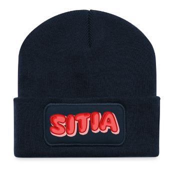 Geschenk für Sitia - Recycelte Patch Beanie - French Navy - Vorne