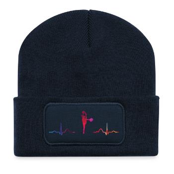 Cheerpom pom girls Mom Cheerleading - Beanie recyclé à patch - bleu marine - Devant