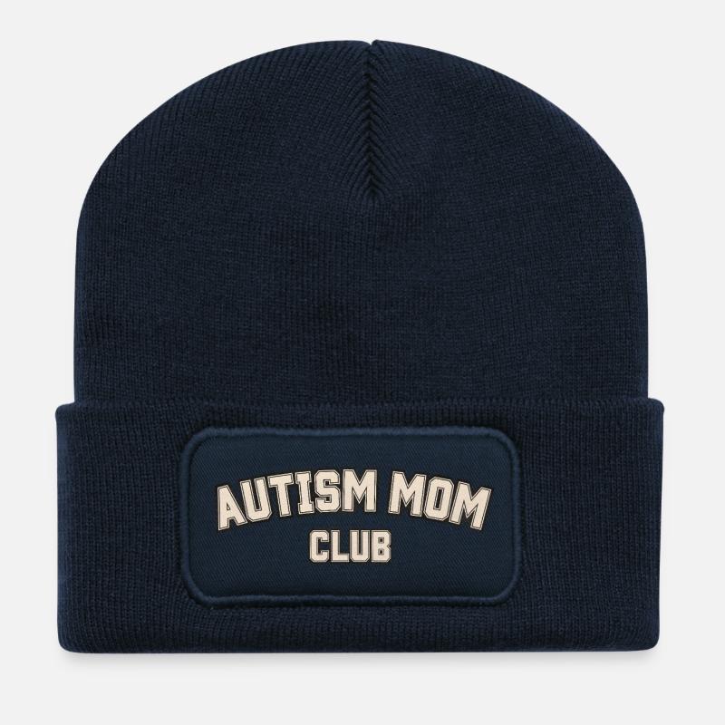 Autism Mom Club – Vintage Varsity Edition - Recycelte Patch Beanie - French Navy