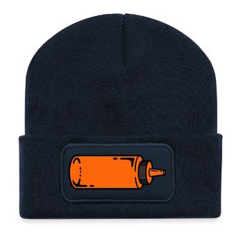 Saucenflasche BBQ Grillen Ketchup Foodtruck - Recycelte Patch Beanie - French Navy - Vorne