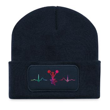 Cheerpom pom girls Mom Cheerleading - Beanie recyclé à patch - bleu marine - Devant