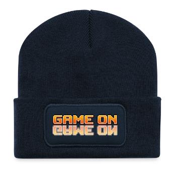 Spiel über Retro-Pixelkunst - Recycelte Patch Beanie - French Navy - Vorne