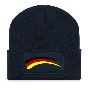Ligne du drapeau allemand - Beanie recyclé à patch - bleu marine - Devant
