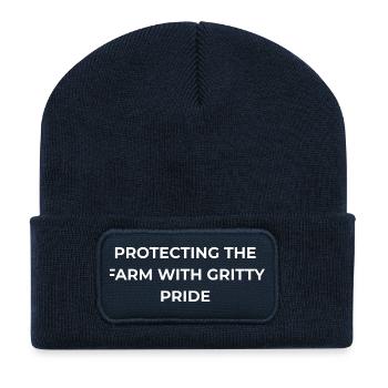 Fierté Gritty de l’Éleveur de Volaille - Beanie recyclé à patch - bleu marine - Devant