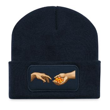 Candy Corn – La Création – Drôle de Candy Corn - Beanie recyclé à patch - bleu marine - Devant