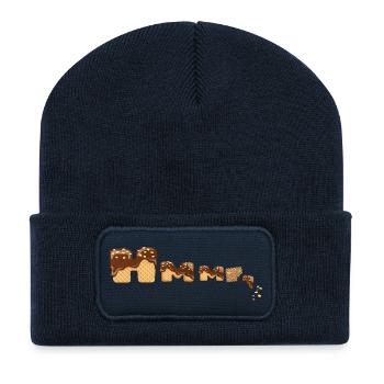 Schoko Waffel lecker - Recycelte Patch Beanie - French Navy - Vorne