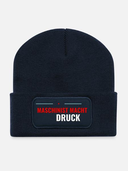 Maschinist macht Druck – Shirt fürs Nachwuchs‑Team - Recycelte Patch Beanie - French Navy