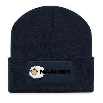 Määhndy - Mandy Namensshirt mit Schafnote - Recycelte Patch Beanie - French Navy - Vorne