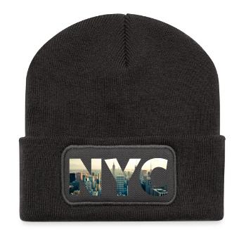 nyc New York City - Recycelte Patch Beanie - Dunkelgrau - Vorne