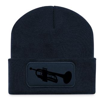 Trompete Silhouette - Recycelte Patch Beanie - French Navy - Vorne