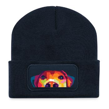 Hunde WPAP Design - Recycelte Patch Beanie - French Navy - Vorne