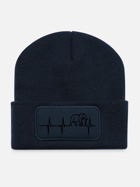 MON CŒUR BAT POUR LES ÉLÉPHANTS ! - Beanie recyclé à patch - bleu marine