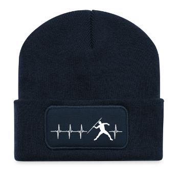 Ich liebe Speer (Speer Herzschlag) - Recycelte Patch Beanie - French Navy - Vorne